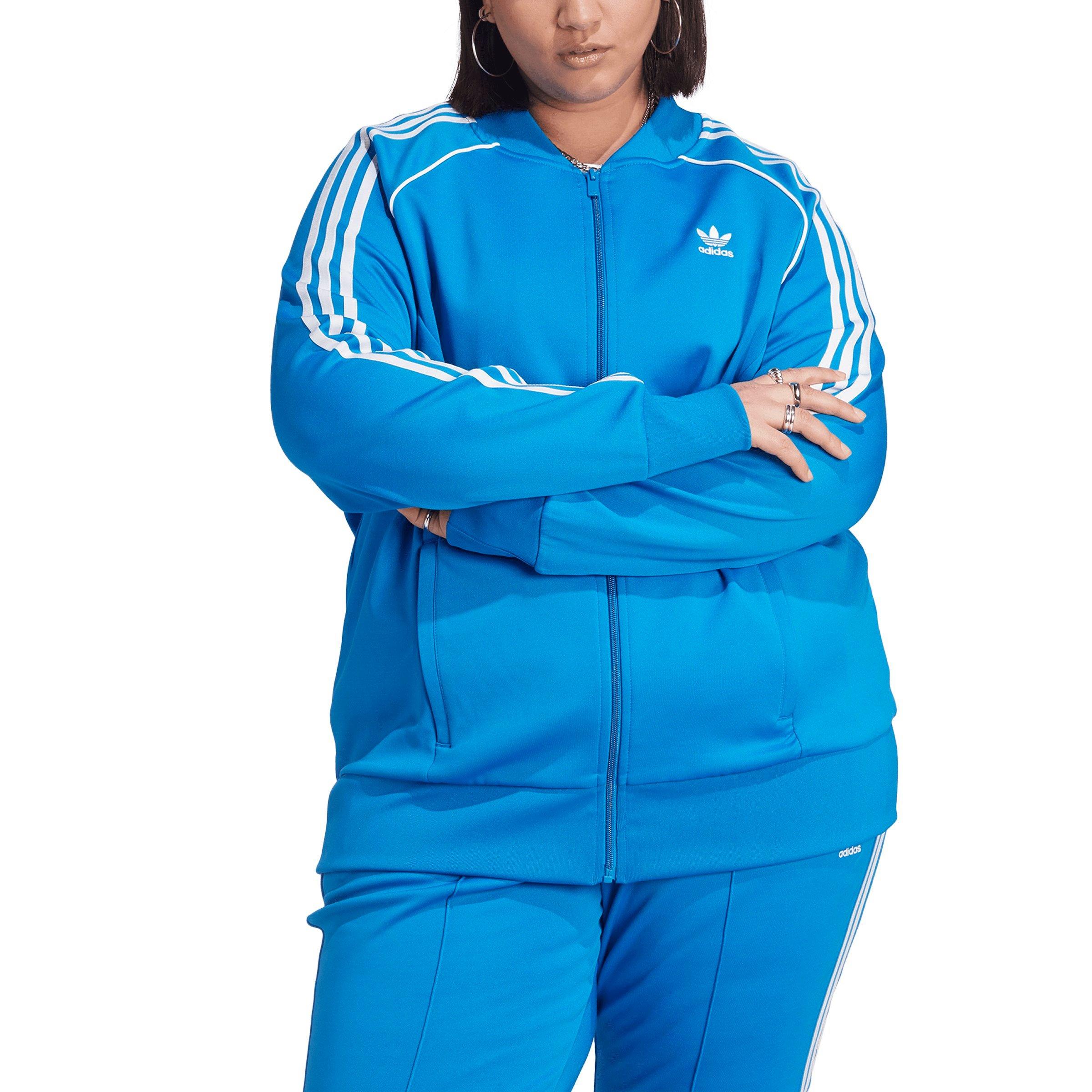 Adidas sst track hot sale top blue